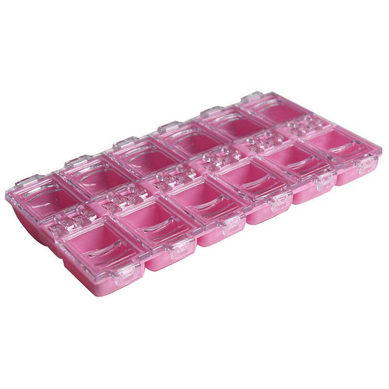4 farver negle opbevaring case organizer klar plastik tom æske nail art rhinestones ædelstene smykker perler container
