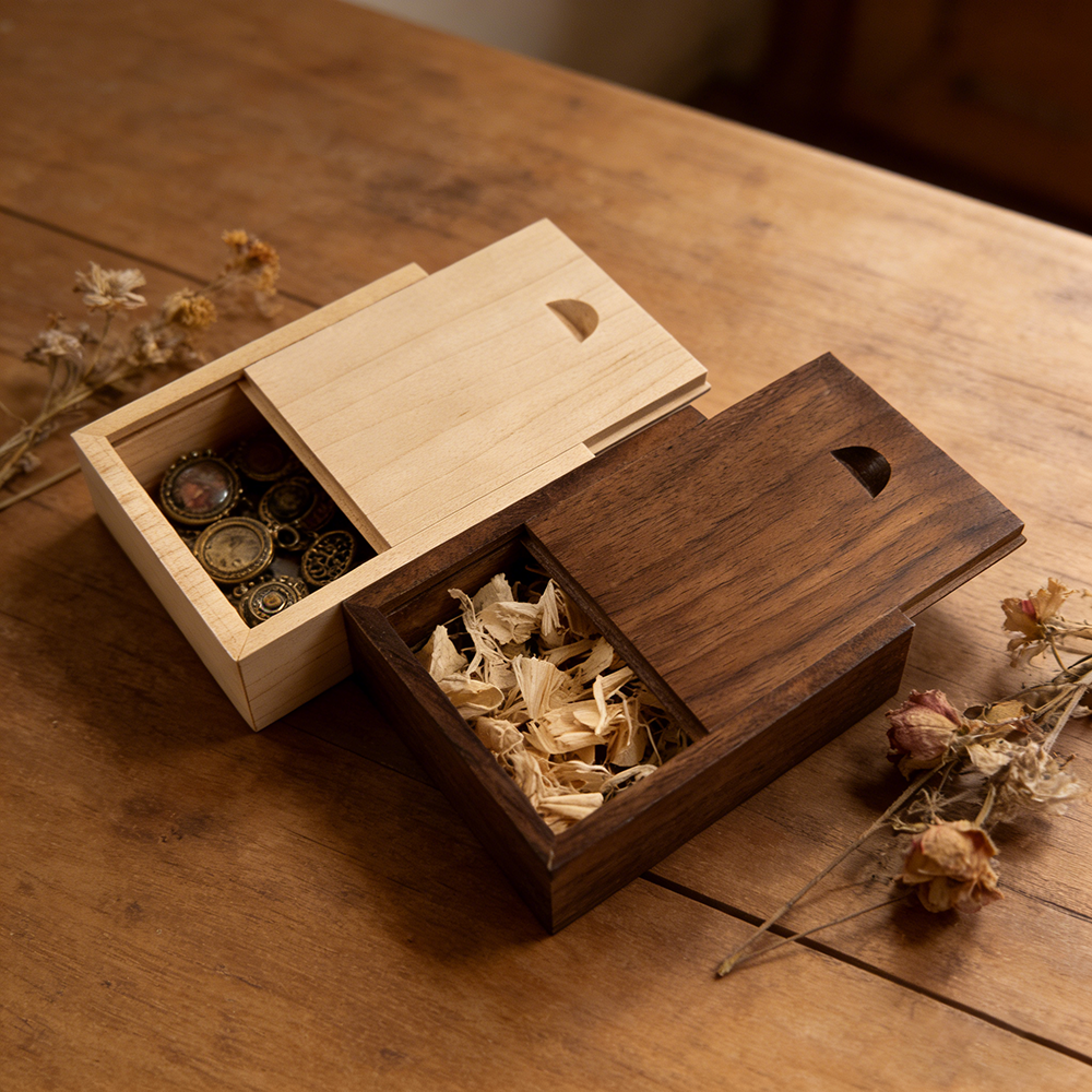 Caja de almacenamiento en blanco sin terminar de madera, con tapa deslizante para collar, anillo, joyas o cajas de almacenamiento de madera USB, decoración del hogar, 1 Uds.