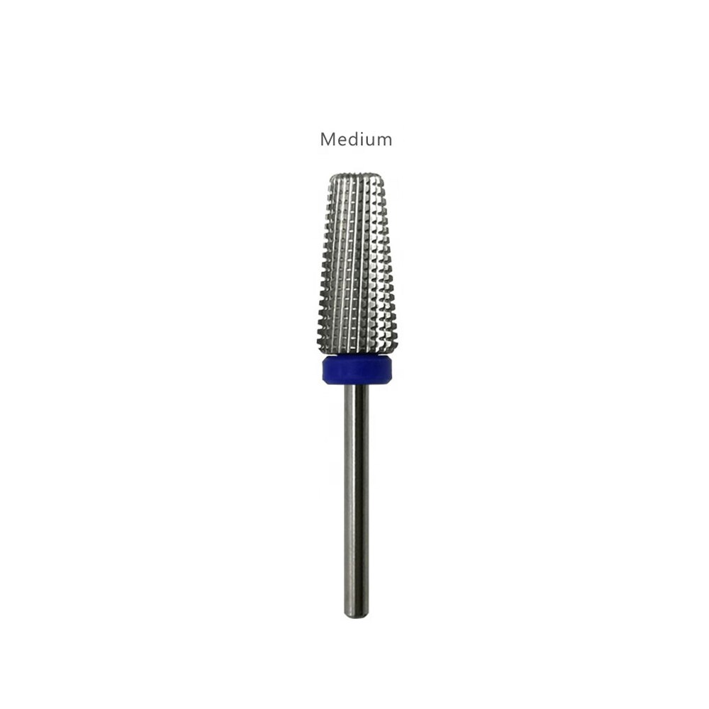 Broca de carburo de tungsteno para uñas, 7 tipos de brocas para pulidora de uñas, accesorios para manicura Nail Art, revestimiento de plata cónico: M