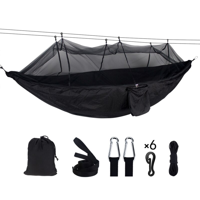 Double Outdoor Person Travel Camping Hanging Hammock Bed Wi Mosquito Net Set Tents Tents & Shelters Camping & Hiking: 4