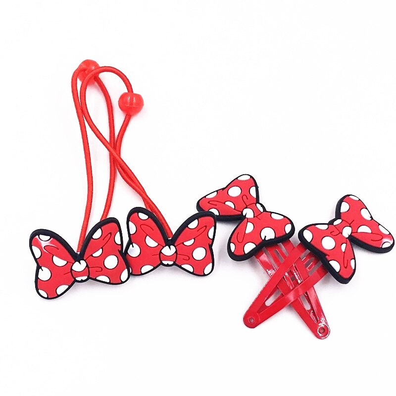 4 stuks schattige strik kinderhaarbandjes haarspeldjes voor meisjes haaraccessoires elastische haarbandjes haarspelden haarclip kinderen