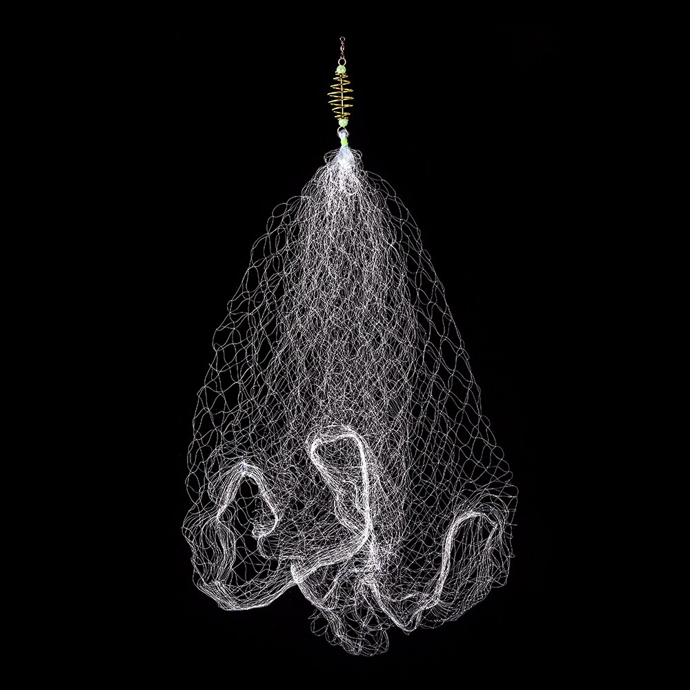 2pcs Copper Spring Shoal Fishing Netting with Luminous Beads Mesh Net for Night Fishing Fishing Tackle