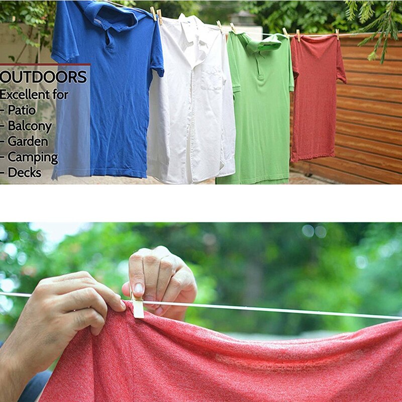 Retractable Clothesline,Heavy Duty Clothes Dryer Clothes Drying,Hanging Drying Rack For Indoor Outdoor Laundry Drying