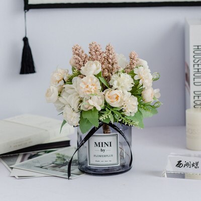 Nordic Lass Fles Charmante Rose Bloem Gerbera Daisy Voor Bruiloft Woonaccessoires Decoratie Room Decor: champagne