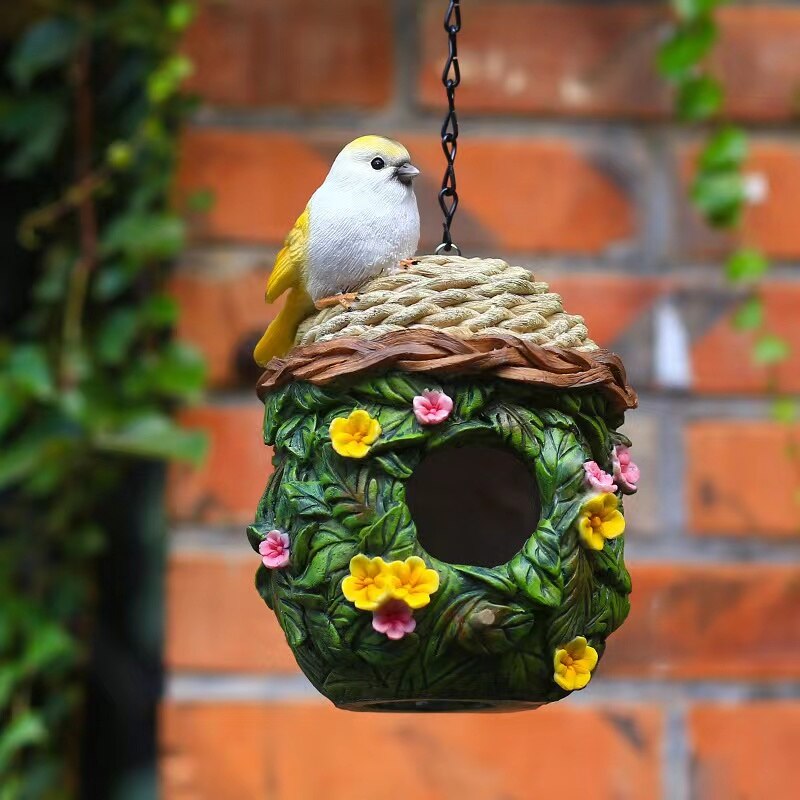 Hars Vogelhuisje Papegaai Huis Tuin Land Huisjes Handgeschilderde Outdoor Decoratieve Nesten Hummingbird Winterslaap Levert