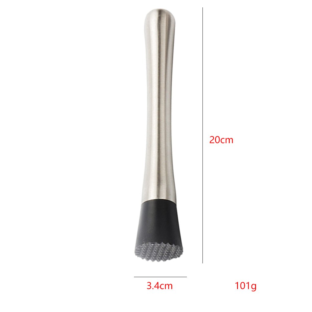 Muddler de cóctel de acero inoxidable, mezclador de Bar, utensilios de Bar, accesorios para cóctel, DIY, Muddler de jugo de fruta, barra de hielo triturado: 20cm