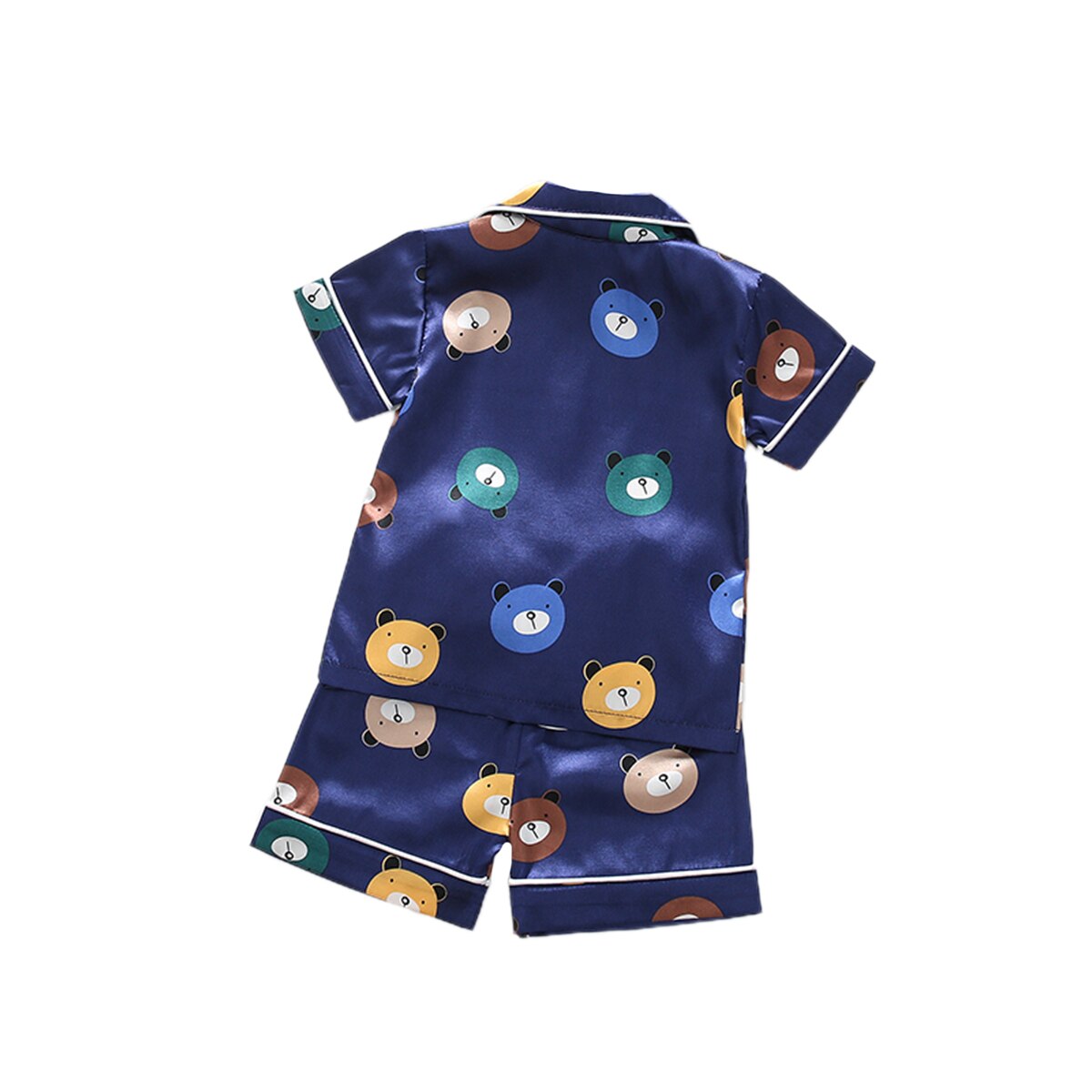 Herfst Zomer Schattige Beer Tropische Print Peuter Baby Kids Jongen Knop Stitch Nachtkleding Nachtkleding Pyjama Set Homewear