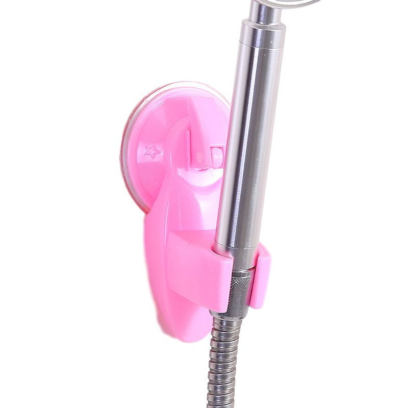 Bathroom Shower Head Holder Rack Powerful Suction Cup Shower Bracket Bathroom Accessories Shower Holder Seat Mount Wall Rack: Pink