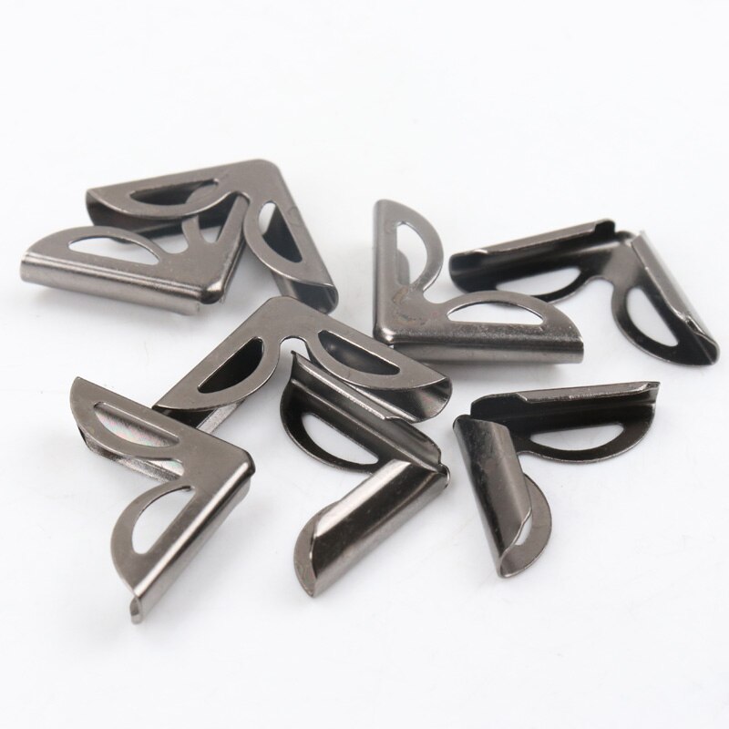 Coins métalliques pour livres, Albums photos, Menus, protège-coins, artisanat en métal, ornement, bricolage, dimensions 17x17x3mm, 40 pièces: black