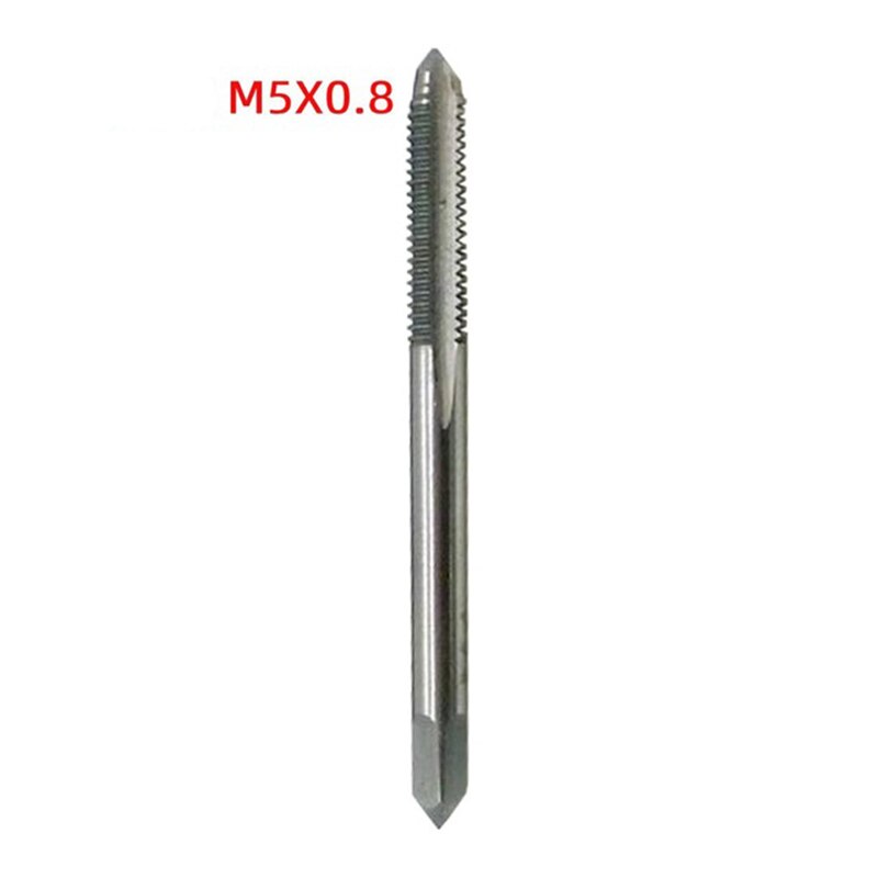 Hss Steel Spiral Point Straight Fluted Machine Screw Tap M3 M4 M5 M6 M8 Hand Screw Thread Hand Tap Drill Set Metric Plug: 2pcs M5X0.8