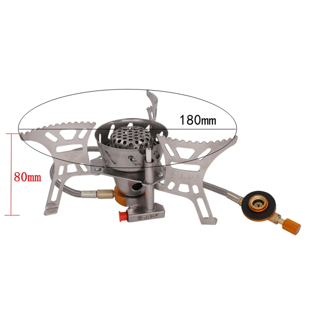 Portable Windproof Camping Gas Stove Outdoor Cooking Stove Foldable Split Burner with Gas Conversion Head Adapter