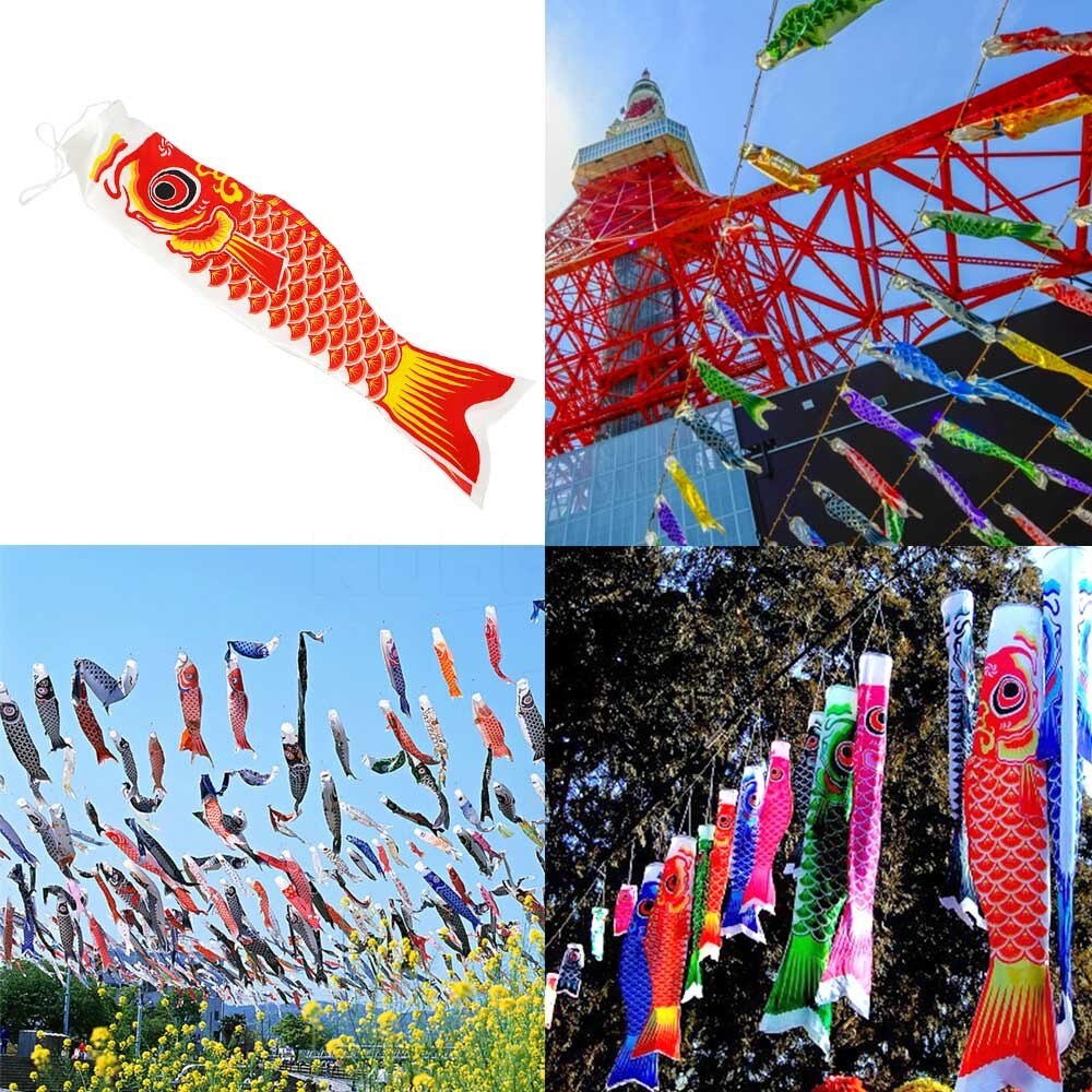 Kleurrijke Japanse Stijl Windzak Karper Wind Sok Vlag Mini Koinobori Vis Wind Streamer Thuis