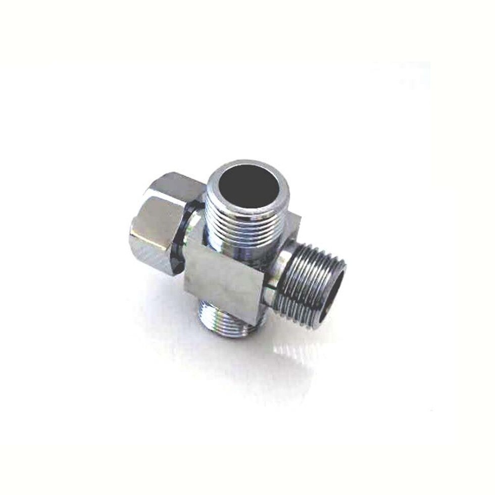 G1/2" Diverter Valve Brass T-adapter Valve 4-way Cross Connector for Angle Valve Handheld Bidet and Sprayer Shower Diverter