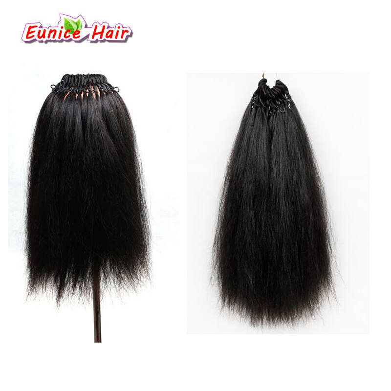 Extensions capillaires brésiliennes synthétiques sans cheveux gris pré-boucle, au Crochet, 18 pouces
