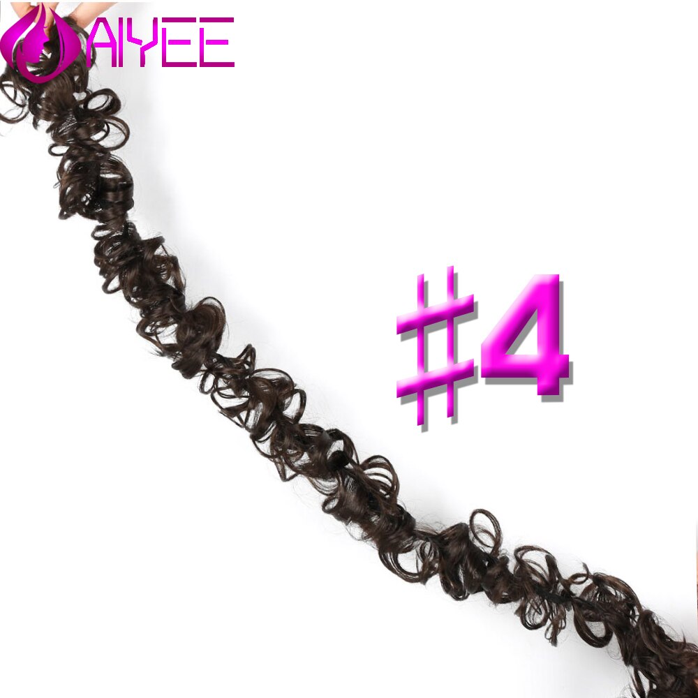 AIYEE bobinado sintético desordenado Chignon Garry Color marrón moño almohadilla elástica cuerda de goma para cabello banda para el cabello diadema para la boda: 4