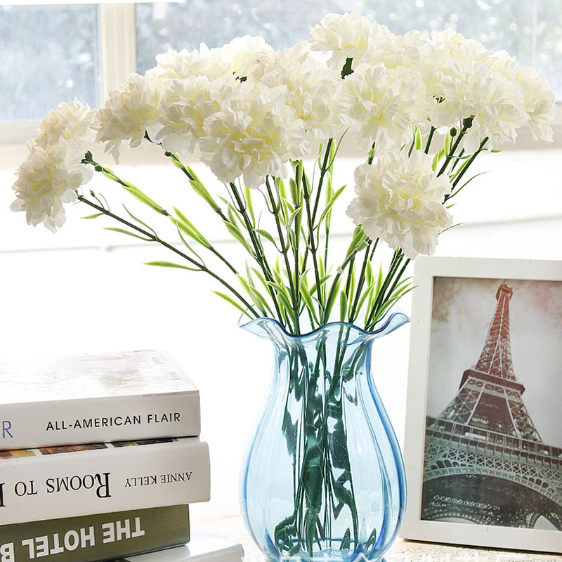 5pcs of silk Carnation 50cm Artificial flowers bouquet for mother&#39;s valentine birthday party garden room decor