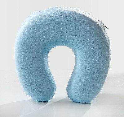 Zachte U Vormige Trage Rebound Memory Foam Reizen Nek Kussen Voor Office Vlucht Reizen Katoen Kussens Head Rest Kussen: blue