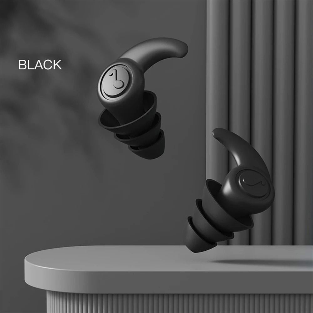 Bouchons d'oreille réutilisables anti-bruit en silicone, protection d'oreille de natation étanche, blocage du son doux: Rouge