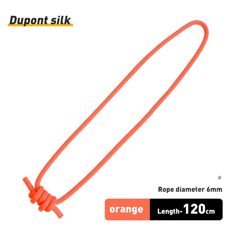 Xinda ao ar livre 6mm prusik corda 120cm comprimento acessório corda durável resistente ao calor poliéster náilon kevlar corda de escalada: Vermelho
