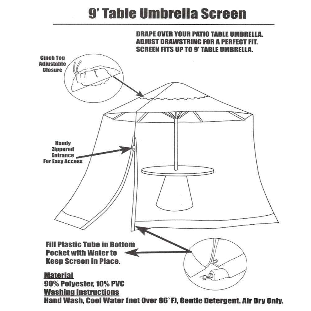 Exterior pátio pátio guarda-chuva capa mosquiteiro net com zíper guarda-chuva mesa tela de malha anti-mosquito acampamento mosquito net