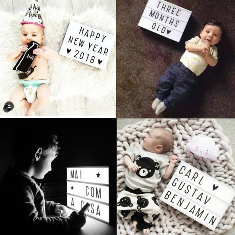 for LED Light Box Cards Alphabet DIY Colorful USB Night