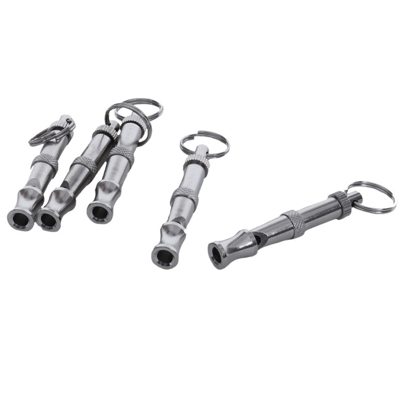 5 x ultralydsfløjte til hundetræning sølvfarvet: Default Title