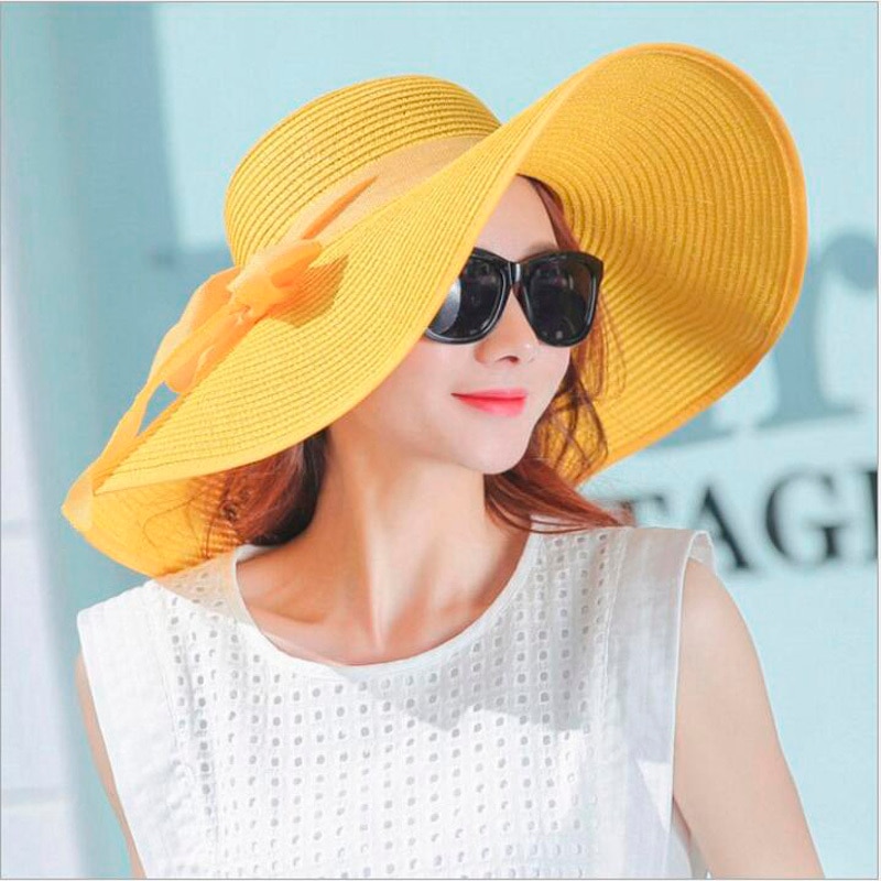 Kmbcove Chapeau de Palle Femme Large Bord Casquettes d'été de Plage