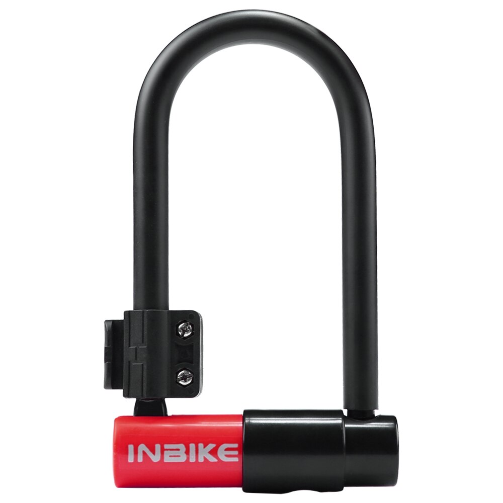 Cykellås med nøgle u lås cykellås tyverisikret lås med monteringsbeslag til cykeltilbehør til cykel: Rød lås