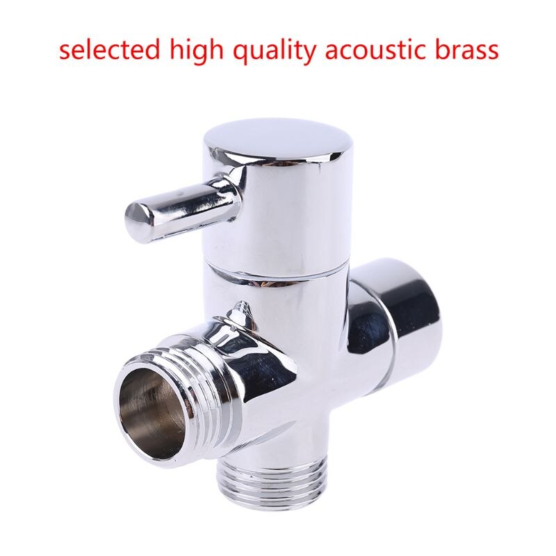 Krom mässing  g1/2 " t-adapter 3- vägs ventil dusch avledare vattenavskiljare badrum toalett bidé spruta