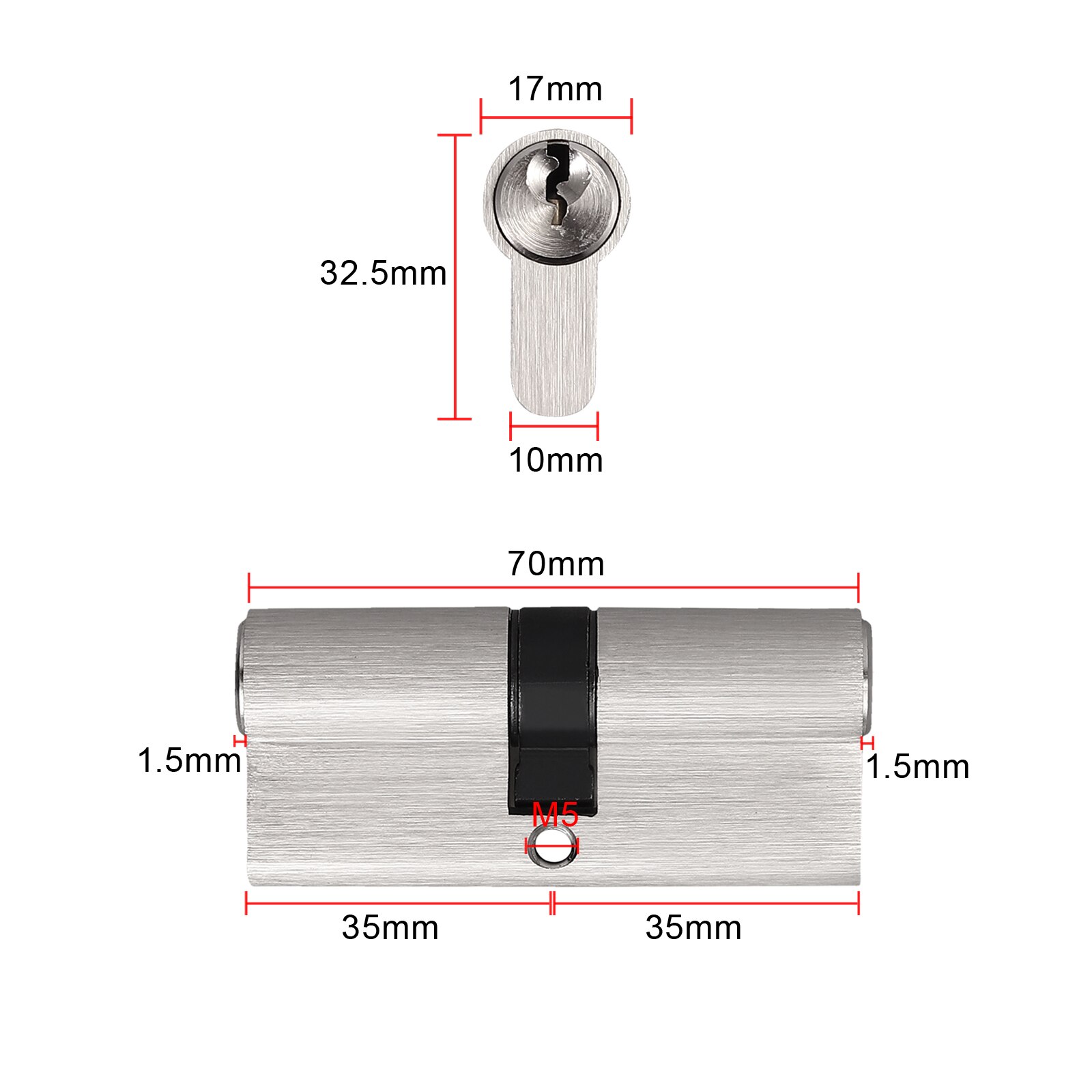 Proster 35/35 40/40 45/45 Cylinder Barrel Door Lock 6 Pin UPVC Door Aluminium Wood PVC Doors with 3 Keys