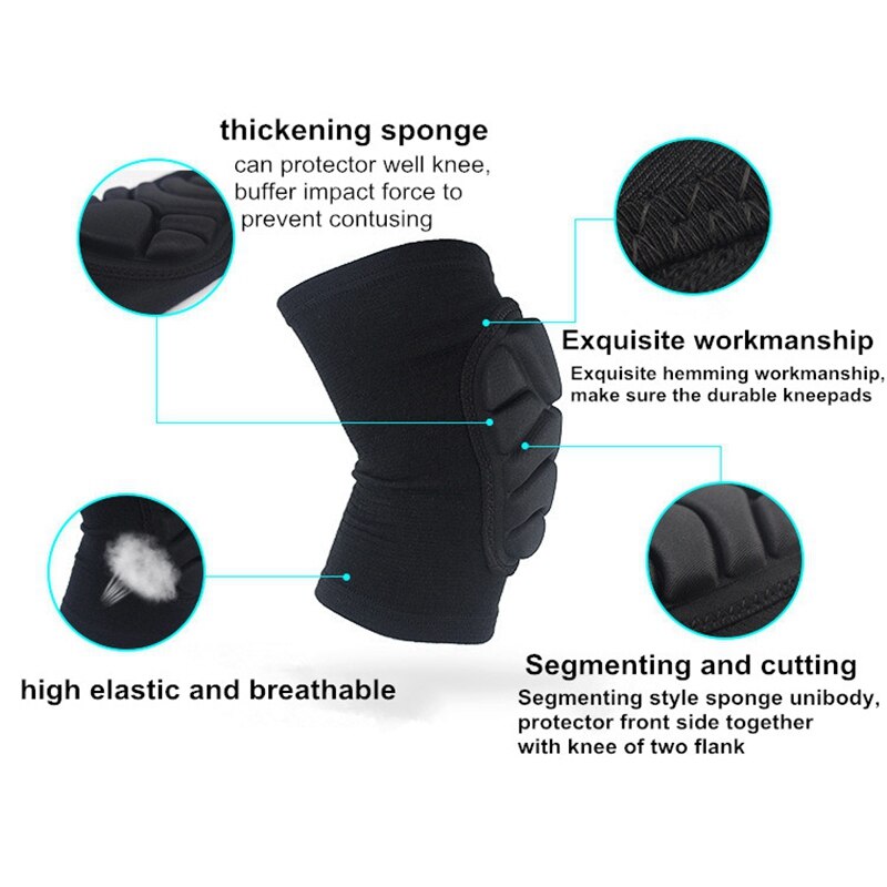 1Pair Adult Anti-Collision Knee Protector Breathable Thickening Sponge Kneepads Elastic Skating Volleyball Knee Pads