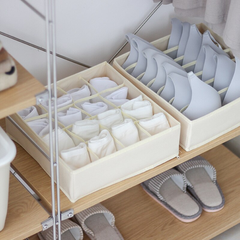 Luluhut 7 gitter bh arrangør 16 24 gitter sokker undertøy oppbevaringsboks garderobe skuff organizer sammenleggbart etui til undertøy