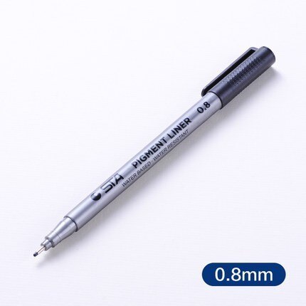 STA Waterdichte Vervagen Proof Micron Pen Liner Zwart Schets Water Marker Pen voor Manga Voor Tekening Handschrift Supply Briefpapier: 08