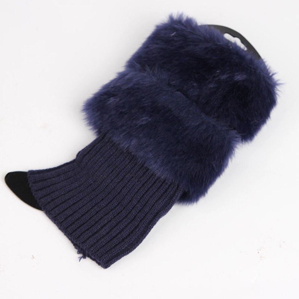 Gebreide winterlaarzen voor dames, gebreide laarsjes met bont, sokken, beenwarmers, warme sokken voor laarzen met bont, beenwarmers 20 cm: H
