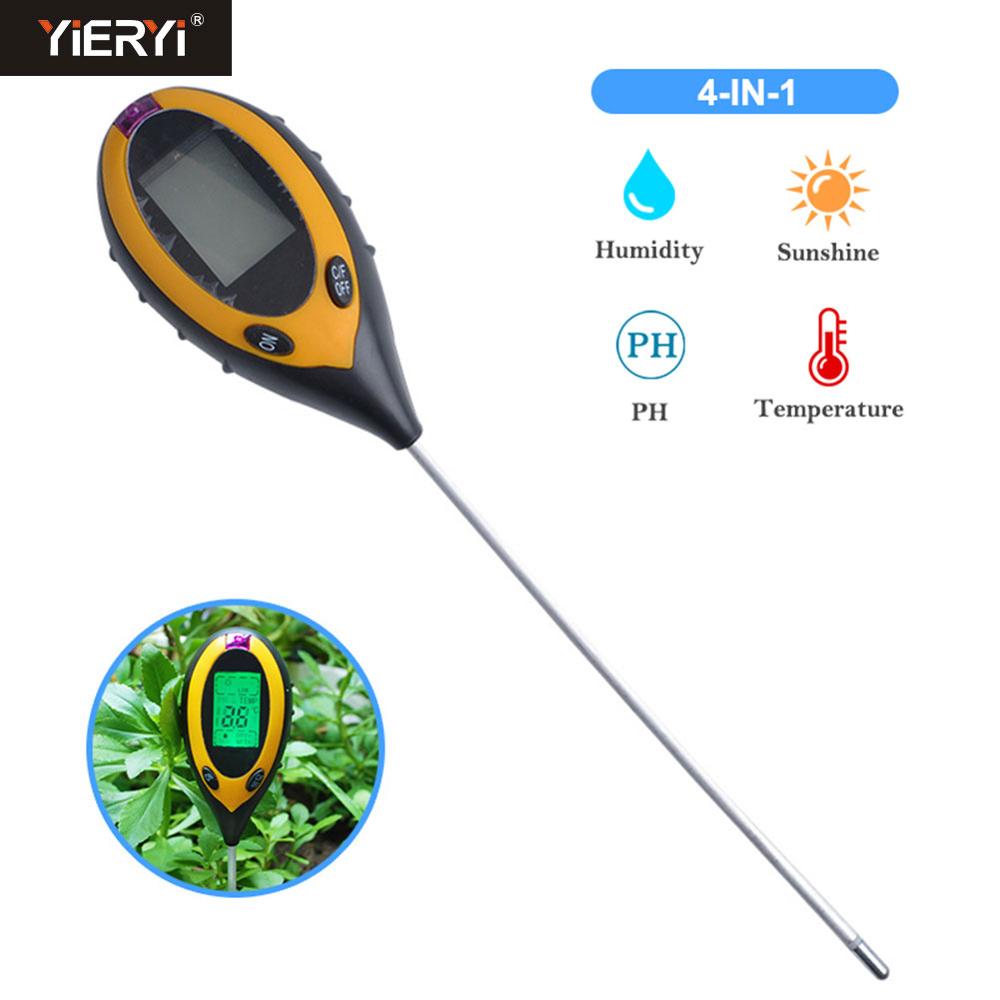 Yieryi 3/4 in 1 Soil Ph Meter Soil Tester PH Moisture Meter Temperature Sunlight Intensity Measurement Analysis Acidity