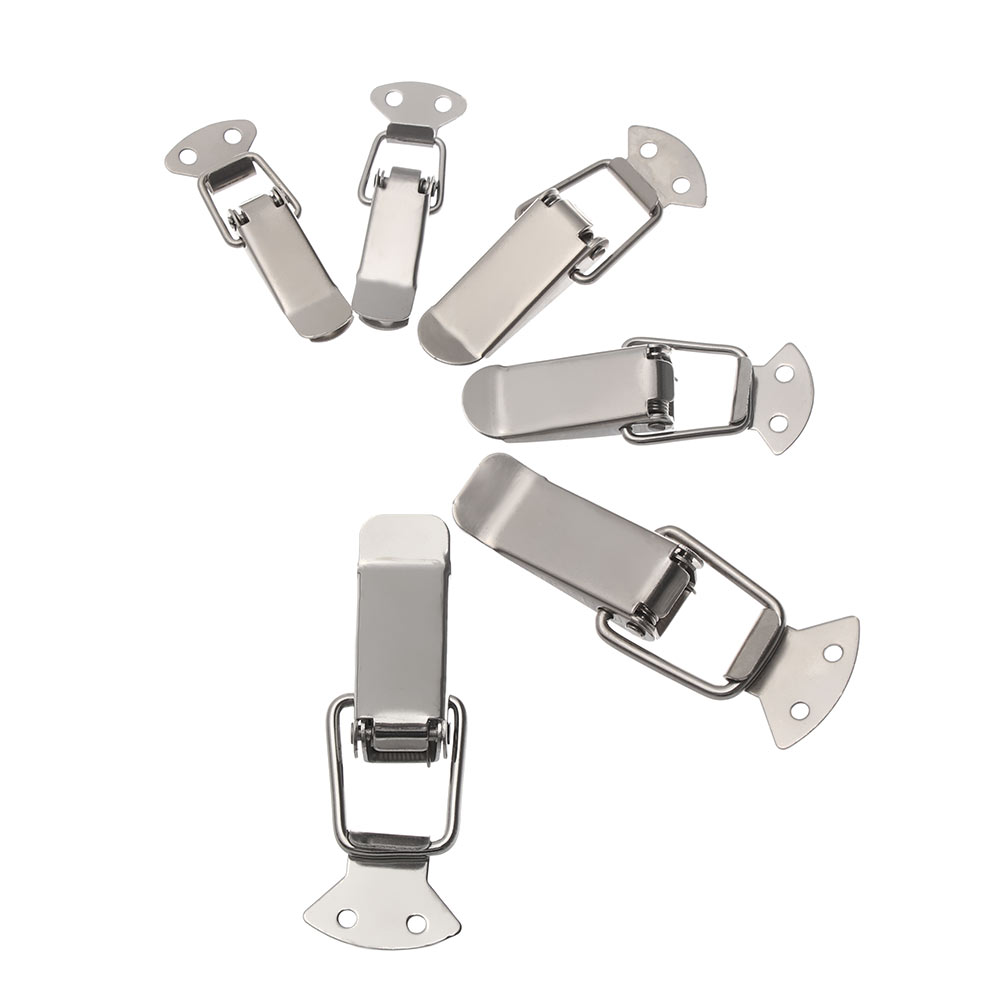 1PC Hardware Cabinet Boxes Spring Loaded Latch Catch Toggle Hasp Stainless Steel Hasp For Sliding Door Simple Window Box Buckle