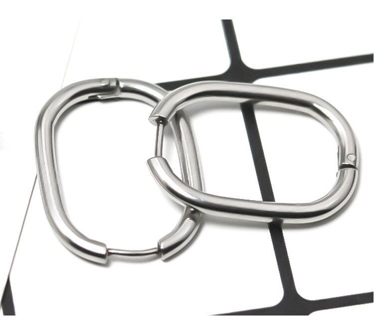 Pendientes de aro de acero inoxidable para mujer, aretes gruesos, cuadrados, geométricos, rellenos de oro, y uso diario para , novedad de