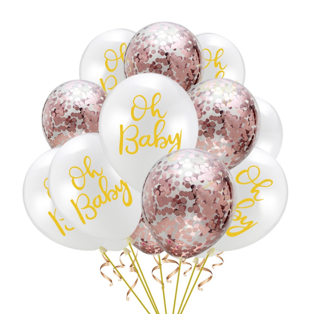 10 stuks/pak 12 '' babyshower ideeën babyshower decoraties confetti ballon decoratie goud 'oh baby
