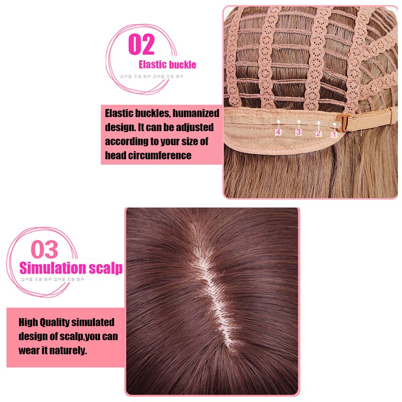 Yiyaobess, estilo coreano, peluca sintética de pelo medio largo de Bob con flequillo, raíces oscuras, pelo Ombre, lino, gris, pelucas de mujer rectas naturales