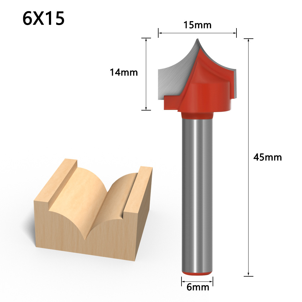 6MM Shank CNC Round Nose Woodworking Tools Router Bits for Wood Tungsten Carbide endmill milling cutter set Engraving Machine: 6x15mm