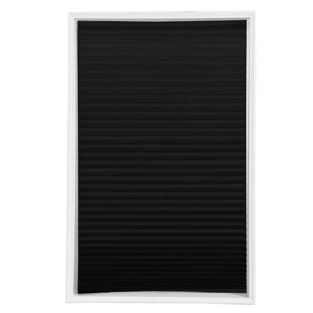 Self-Adhesive Pleated Blinds Half Blackout Curtains for Bathroom Balcony Shades for Living Room Window Coffee Door House Decor: black / 60X180cm