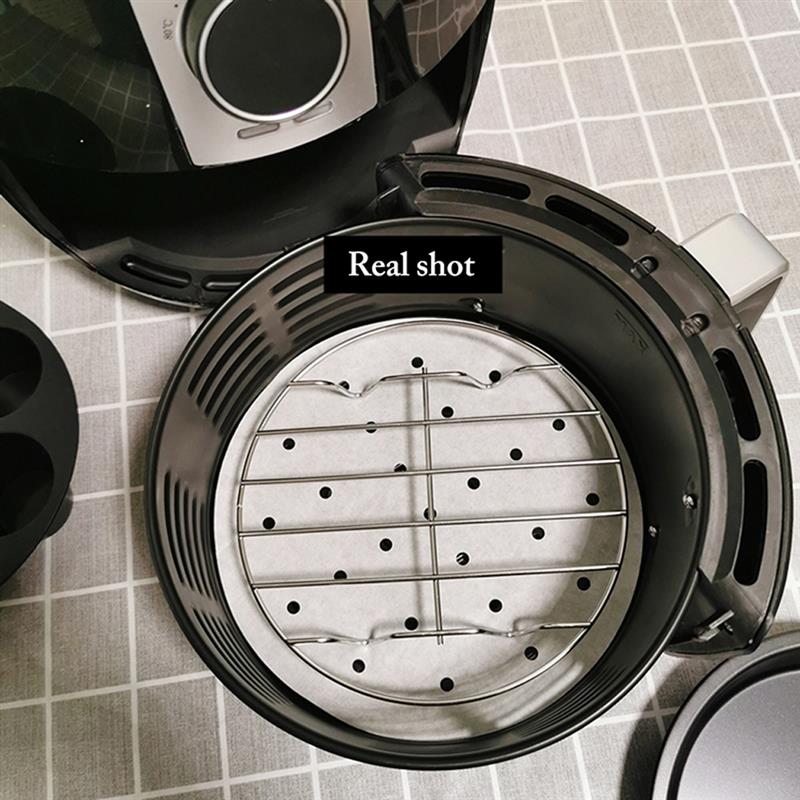 Round Cooking Rack Stainless Steel Non-Stick Grill Stack Rack Circular Wire Rack Steaming Drain Oil Holder Kitchen Cooking Tools