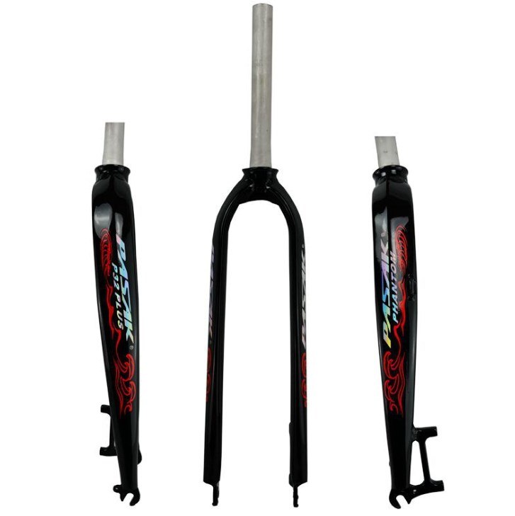 Pasak Góra widelec 26 &quot;27.5&quot; 29 &quot;aluminium sztywny widelec tarczowy MTB hamulce tarczowe wioślarz 1-1/8 700C dysk Droga widelec: czarny czerwony