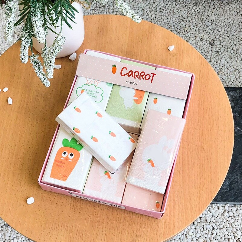 12 paquets papier essuie-tout carotte imprimé mouchoir papier douche mouchoirs papier toilette serviettes jetables mariage Birtay décoration