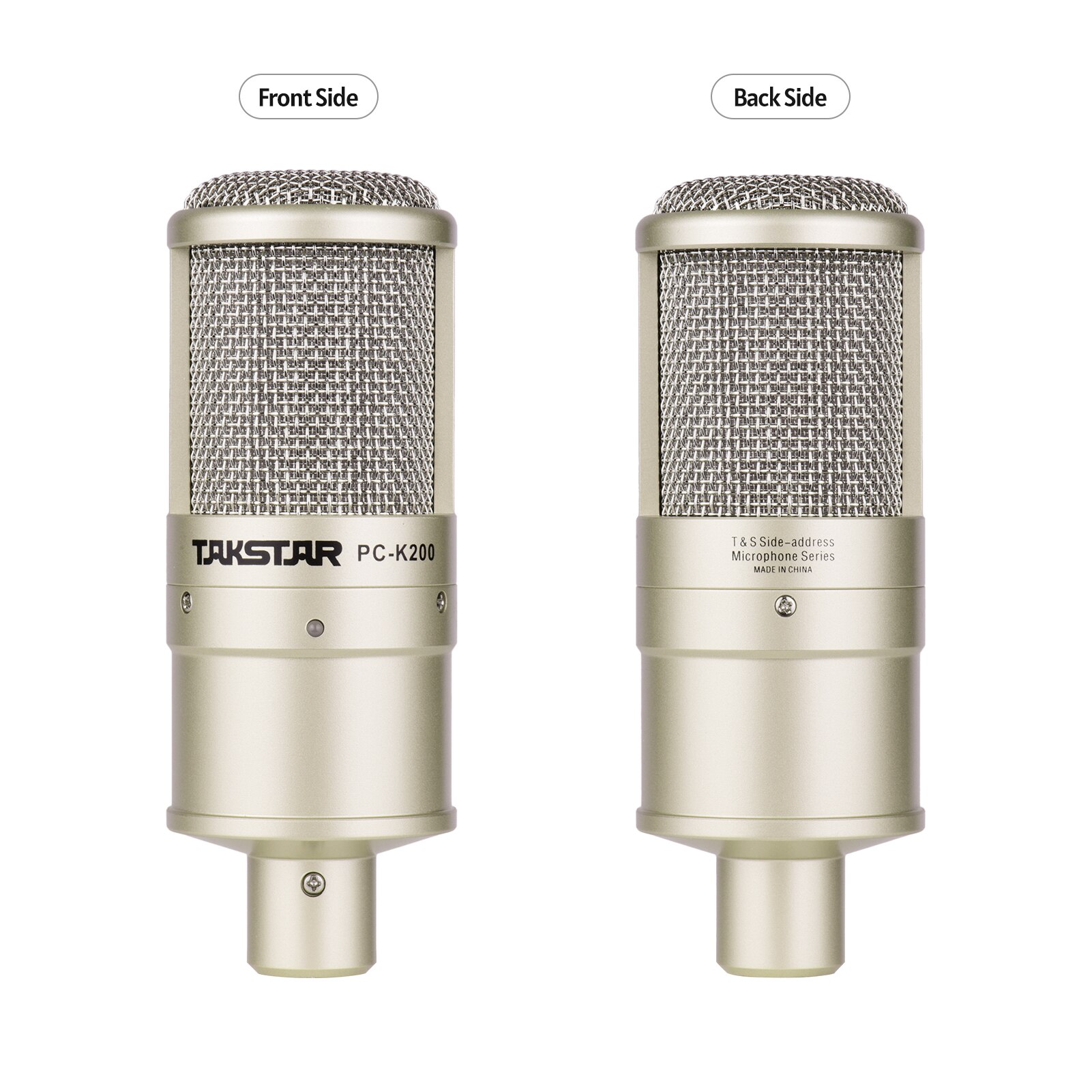Takstar PC-K200 cardióide-direcional condensador gravação microfone estrutura metálica ampla resposta de freqüência para karaoke de rede