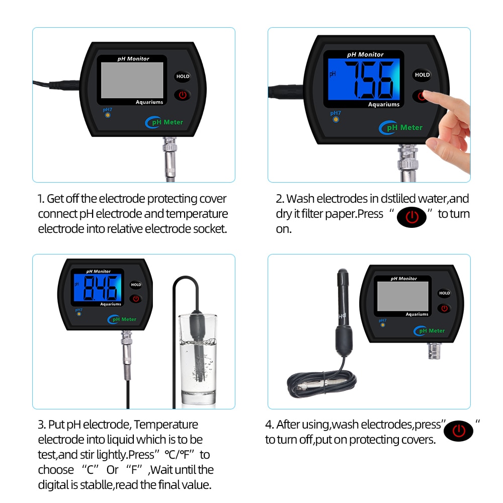Testeur PH Numérique Professionnel 0.00-14.00 - Pour Piscine, Aquarium Et Jardin