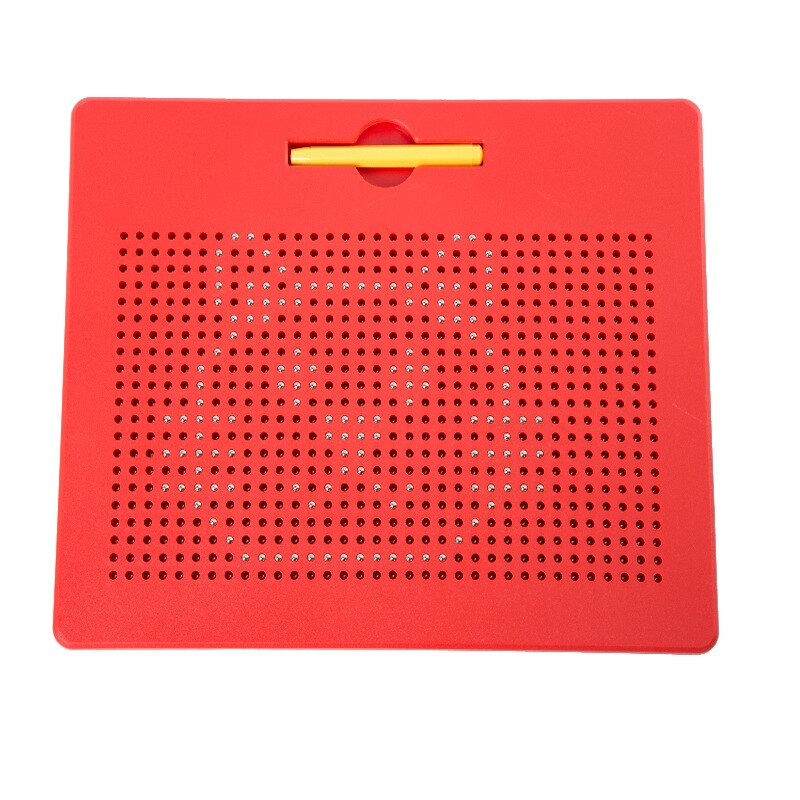 Russian English Magnetic Ball Sketch Pad Tablet Drawing Pen Board Kids Learning Portable Drawing Board Montessori Toy: Red 714