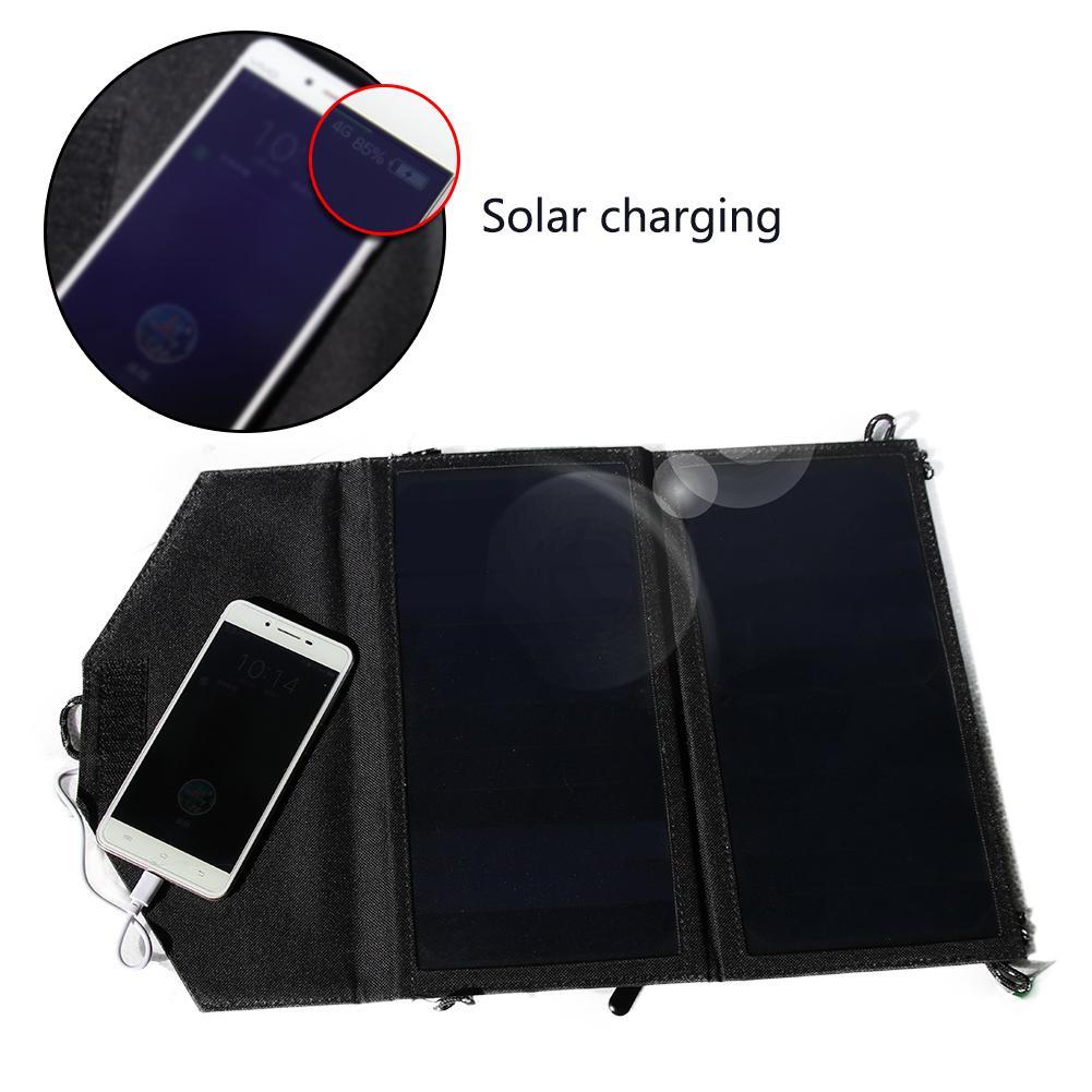 Outdoor Solar Panel Folding Portable Power Charger USB Phone Charger 14W