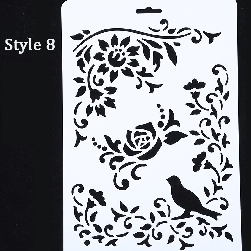 10Pcs Drawing Painting Stencils Scale Template Set 8.3 X 11.7 inch, Plastic Shape Scrapbook Stencils Graphics Stencils for Child: Style 8
