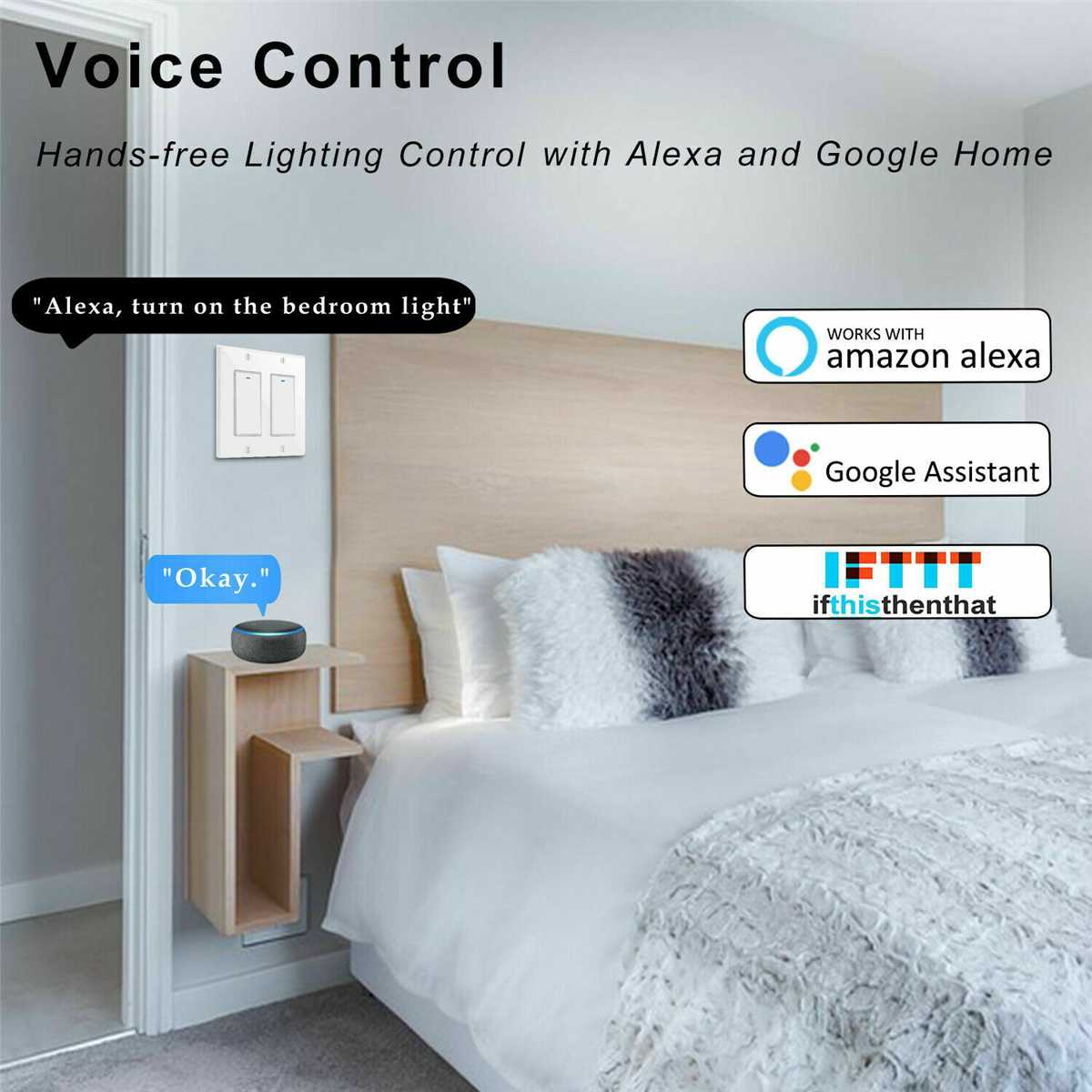 2/3/4 Gang WiFi Smart Home Light Wall Switch Socket Push Button Modern Panel Tuya Wireless Compatible For Alexa For Google Home